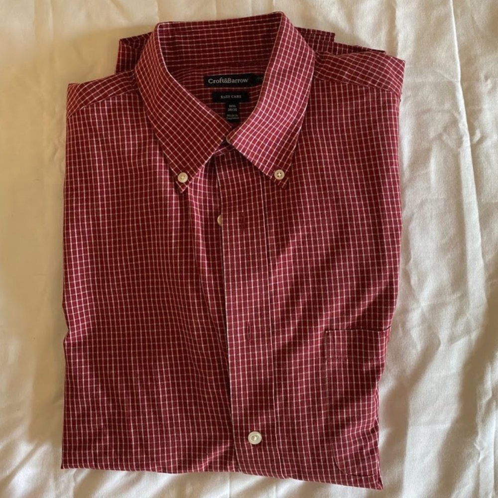 Croft & Barrow Red & White Long Sleeve Shirt